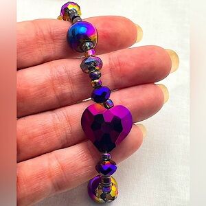 Handmade Chrome Heart Stretch Bracelet